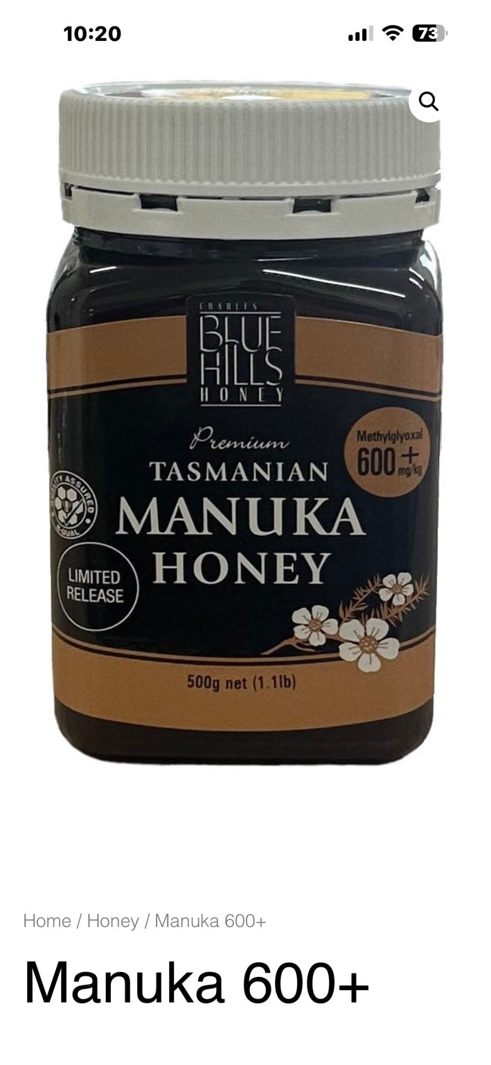 Blue Hills Manuka Honey MGO 600+ 500g